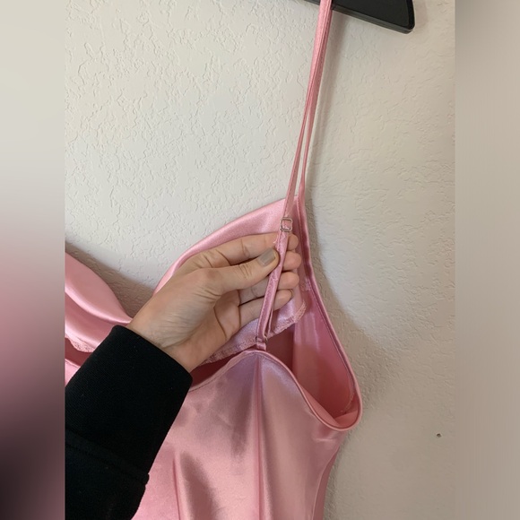 Bebe Pink Satin Slip Dress - Picture 6 of 10